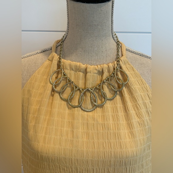 Elegant Gold Tone Teardrop Statement Necklace Chunky Fashion Jewelry. - Picture 5 of 5